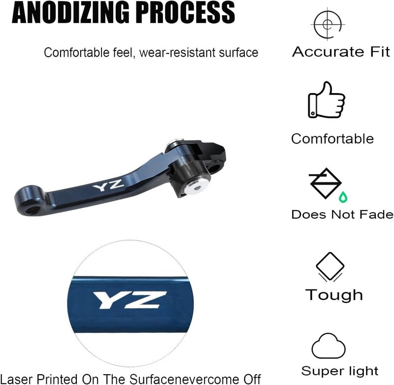 Adsspro CNC Aluminum Pivot Motorcycle Billet Foldable Brake Clutch Lever Handle for YZ80 YZ85 YZ 85 80 2001-2014 TTR230 TTR 230 2005-2022 Dirt Pit Bike Motocross （Black） - Image 4